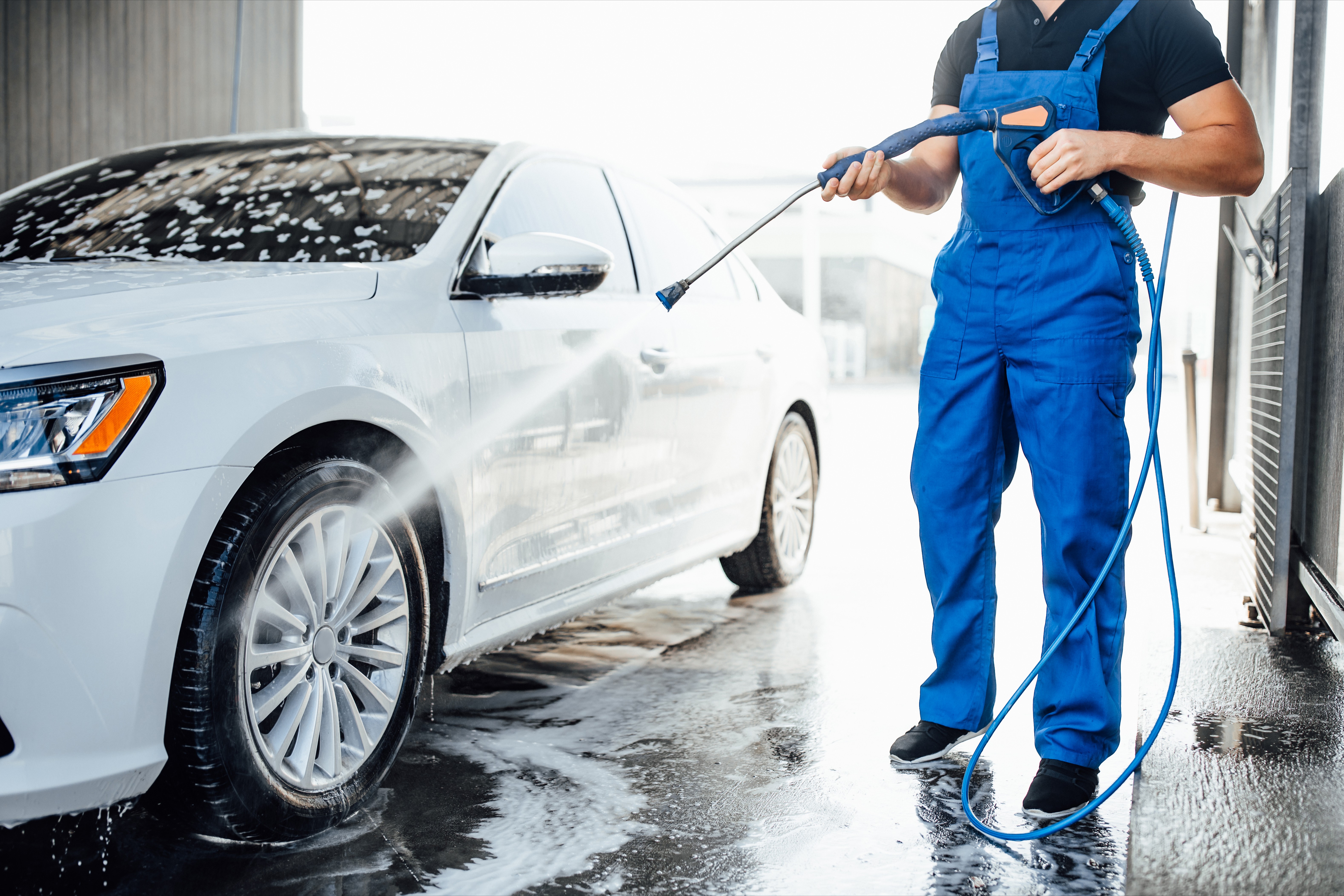 Professional car wash and detailing service - sparkling clean vehicle
